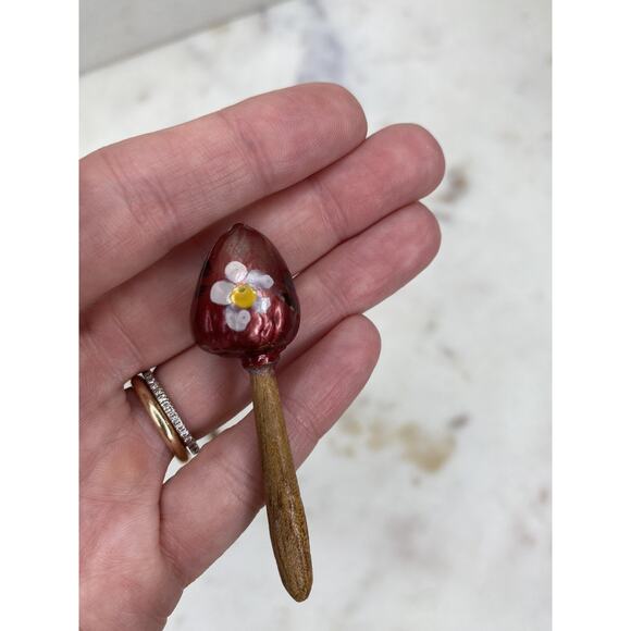 Hand Carved Wood Elephant Toothpick Holder Figurine Handpainted Maracas Trinket - Picture 4 of 11